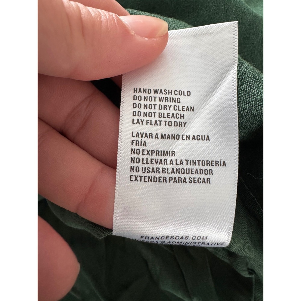 Francescas Green Puff Sleeve Square Neck Tie Back Mini Dress Size S - Picture 4 of 9